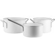 line Topfset mit rutschfester Keramikbeschichtung 3er Set, Wei&szlig;er recycelter Stahl