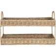 Tablett in 2 Etagen 44 cm, Graues Rattan