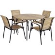 Gartenm&ouml;bel-Set mit Magnolia Tisch 110 cm und 4 Bellevue St&uuml;hle, Anthrazit