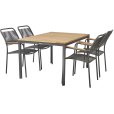 Gartenm&ouml;bel-Set mit Toscana Tisch 132 cm und Verona St&uuml;hle, Teak/Anthrazit