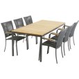 Gartenm&ouml;bel-Set mit Toscana Tisch 197 cm und 6 Ravello St&uuml;hle, Teak/Anthrazit