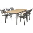 Gartenm&ouml;bel-Set mit Toscana Tisch 197 cm und Verona St&uuml;hle, Teak/Anthrazit