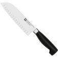 FOUR STAR Santoku Messer 18 cm, Schwarz