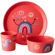 Kindergeschirr-Set, Bio-Korallenrot